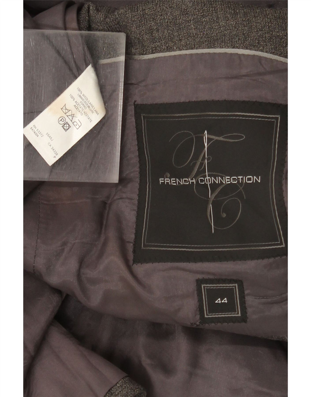 French Connection Herre 2 Button Blazer Jacket UK 44 2XL Grå Uld