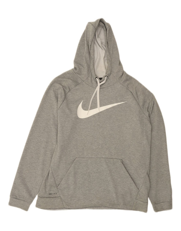 Felpa con cappuccio grafica Nike da uomo XL in poliestere chiazzato grigio