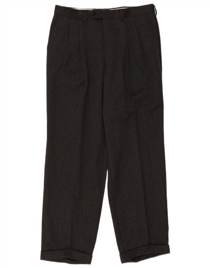 Cacharel Mens Pegged Suit Trousers IT 50 Large W34 L31 Grey