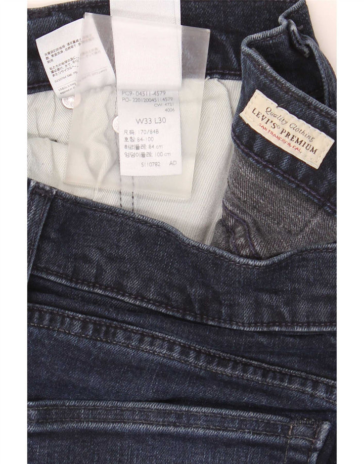 Levi's Mens Straight Jeans W33 L30 Navy Blue Cotton