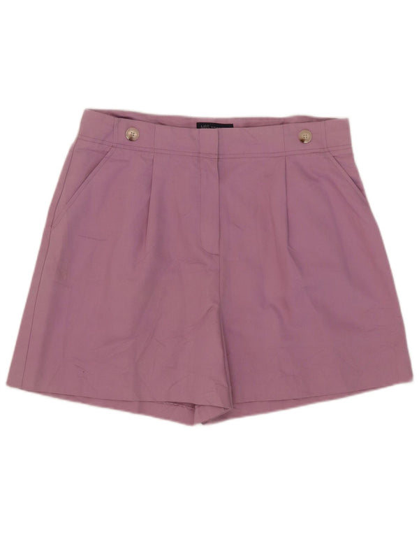 Marks & Spencer Womens High Waist Pegged Chino Shorts UK 16 Large W38 Lilac