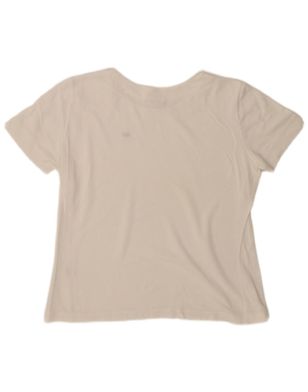 T-shirt da donna Lacoste taglia superiore 46 XL cotone bianco