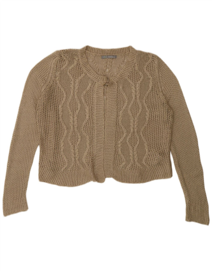 Marks & Spencer Womens Oversized Cardigan Sweater UK 16 Large Beige Acrylic
