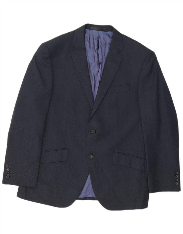 Marks & Spencer Chaqueta tipo blazer de 2 botones para hombre UK 42 Large Lana azul marino