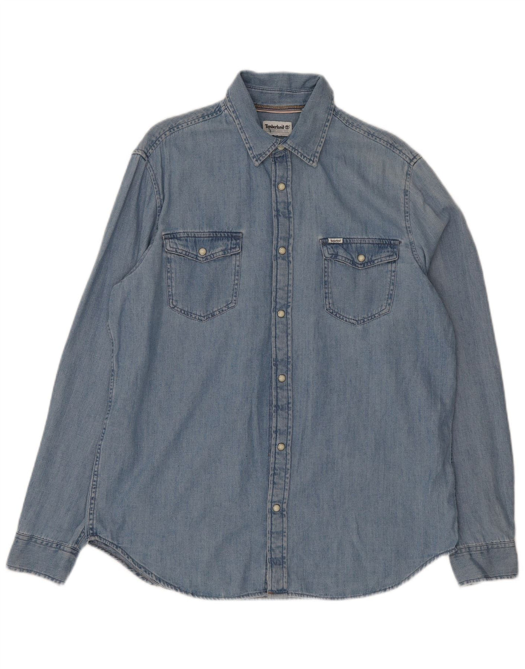 Timberland Mens Regular Fit Denim Shirt Large Blue Cotton