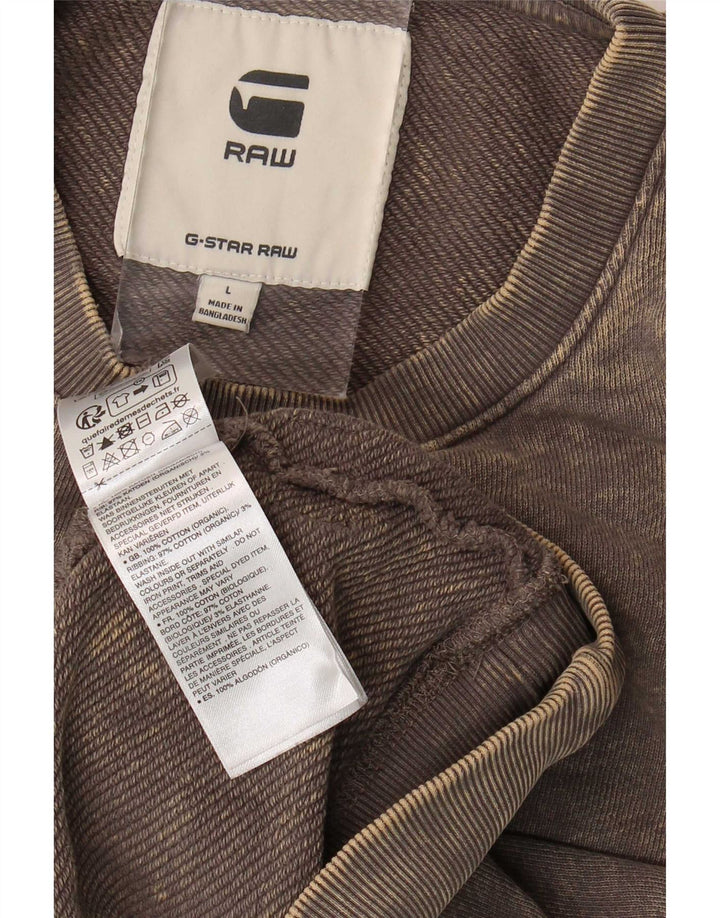G-Star Mens T-Shirt Top Large Grey Cotton