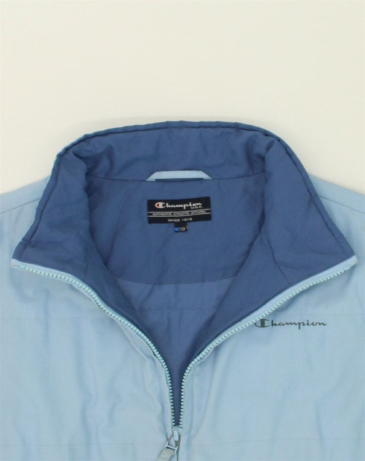 CHAMPION Girls Windbreaker Coat 7-8 Years Blue Polyester | Vintage Champion | Thrift | Second-Hand Champion | Used Clothing | Messina Hembry 