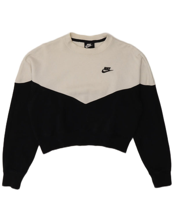 Damska bluza Nike Crop Sweatshirt UK 14, średni czarny, blok kolorów