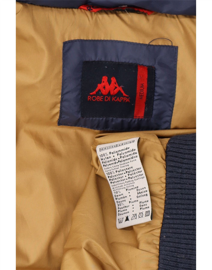 KAPPA Mens Hooded Padded Jacket UK 38 Medium Navy Blue Polyamide