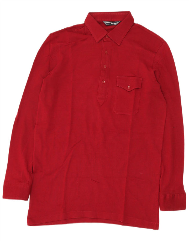 VINTAGE Mens Pullover Shirt Size 40 15 1/2 Medium Red Virgin Wool