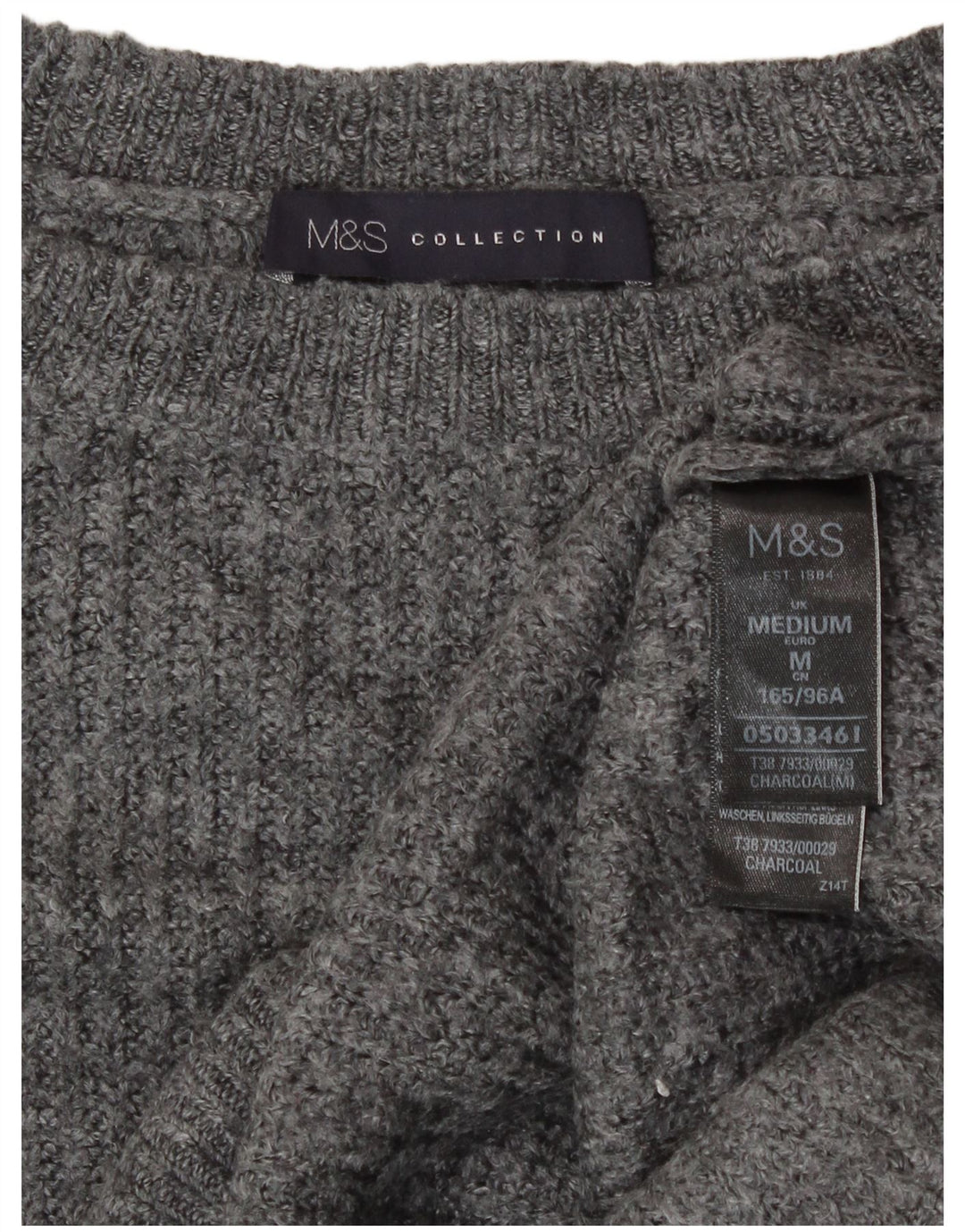Marks & Spencer Dame Boat Neck Jumper Sweater UK 14 Medium Grey Flecked