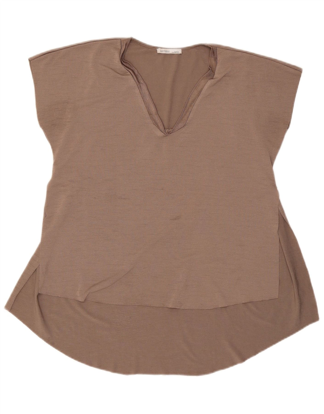 ZARA Womens Blouse Top UK 14 Medium Grey