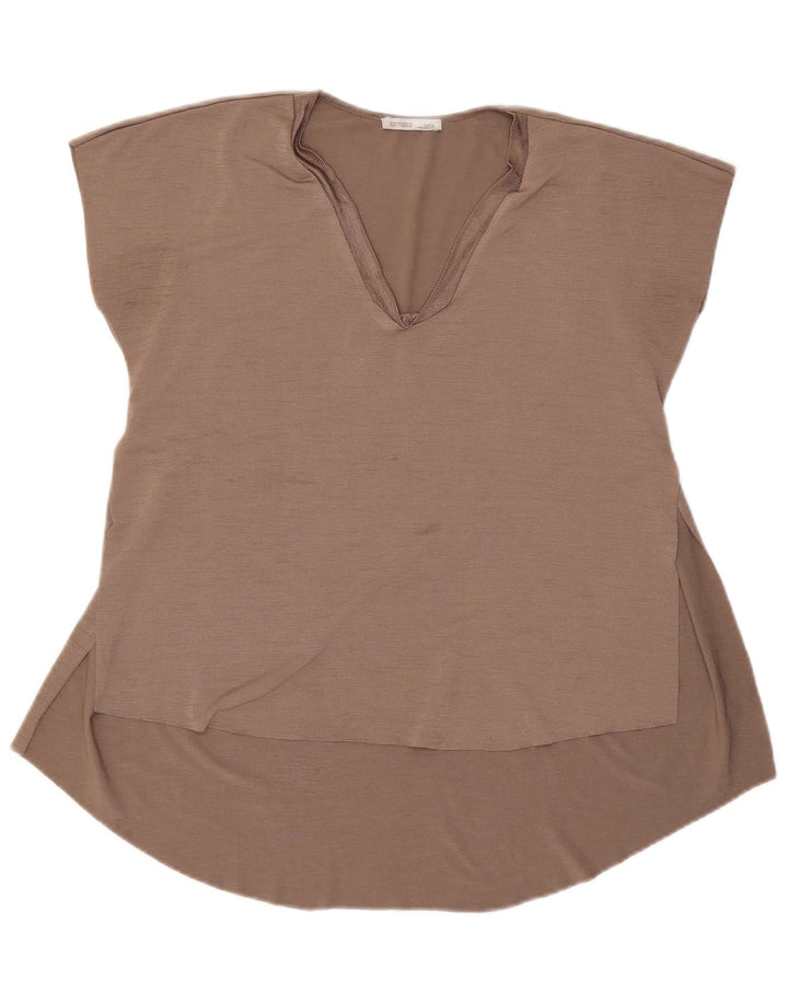 ZARA Womens Blouse Top UK 14 Medium Grey