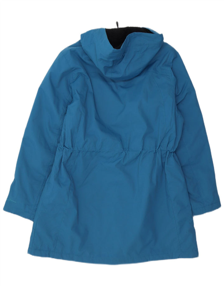 L.L.BEAN Womens Hooded Windbreaker Jacket UK 14 Medium Blue Nylon