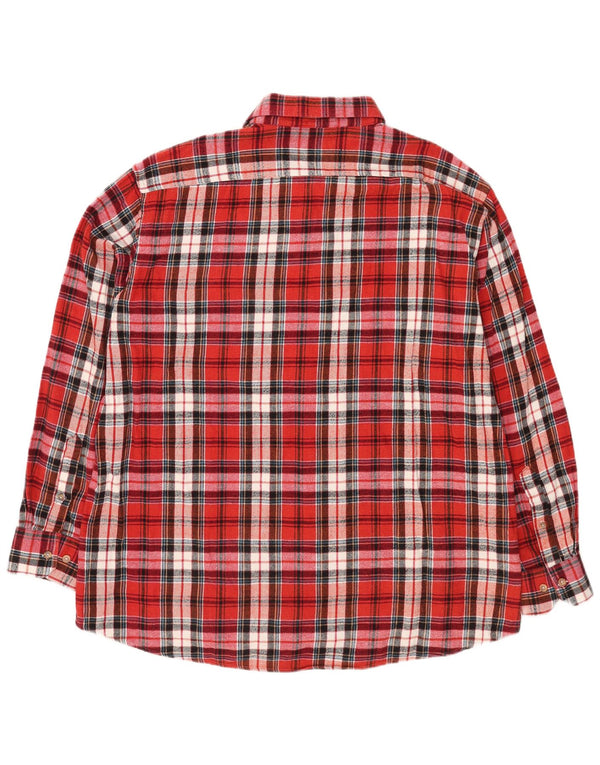 Bernd Berger Mens Modern Fit Flannel Shirt 3XL Red Plaid Cotton