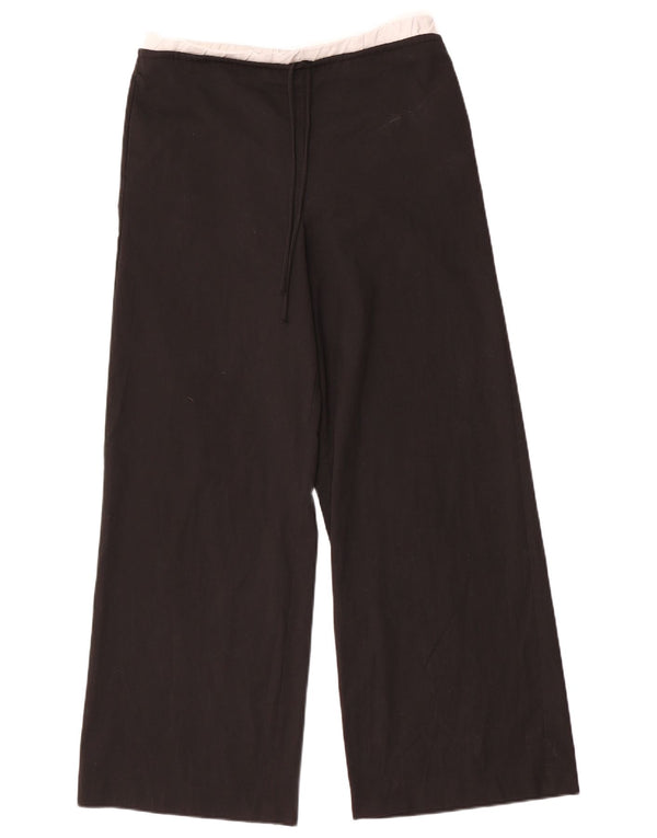 Zara Damen Hose mit weitem Bein, Größe S, W26, L30, Schwarz, Polyester