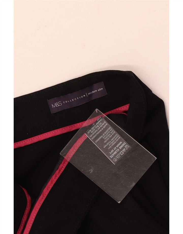 Marks & Spencer Womens Modern Slim Suit Trousers UK 12 Medium W32 L29 Black