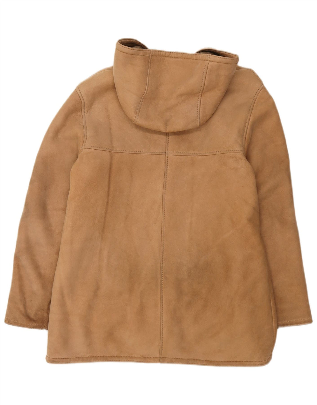 Vintage Dame Hætte Shearling Jacket UK 12 Medium Beige