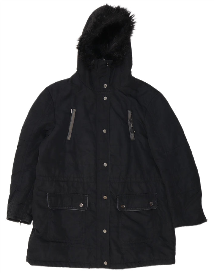 Marks & Spencer Womens Autograph Hooded Parka Jacket UK 18 XL Black