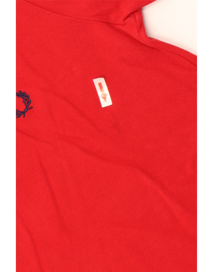 Fred Perry Mens Rugby Polo Shirt Medium Red Cotton