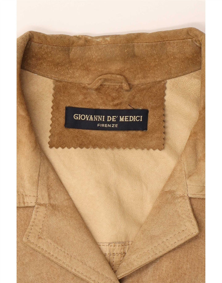 Vintage Γυναικείο Suede Jacket IT 42 Medium Beige Leather