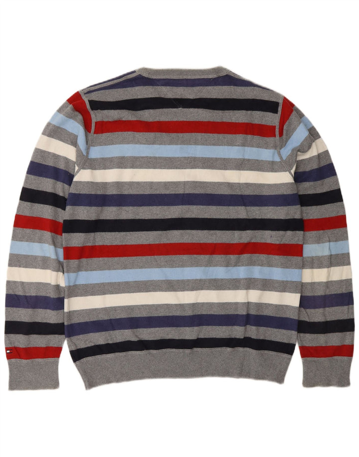 Maglione maglione girocollo da uomo Tommy Hilfiger a righe multicolori medie