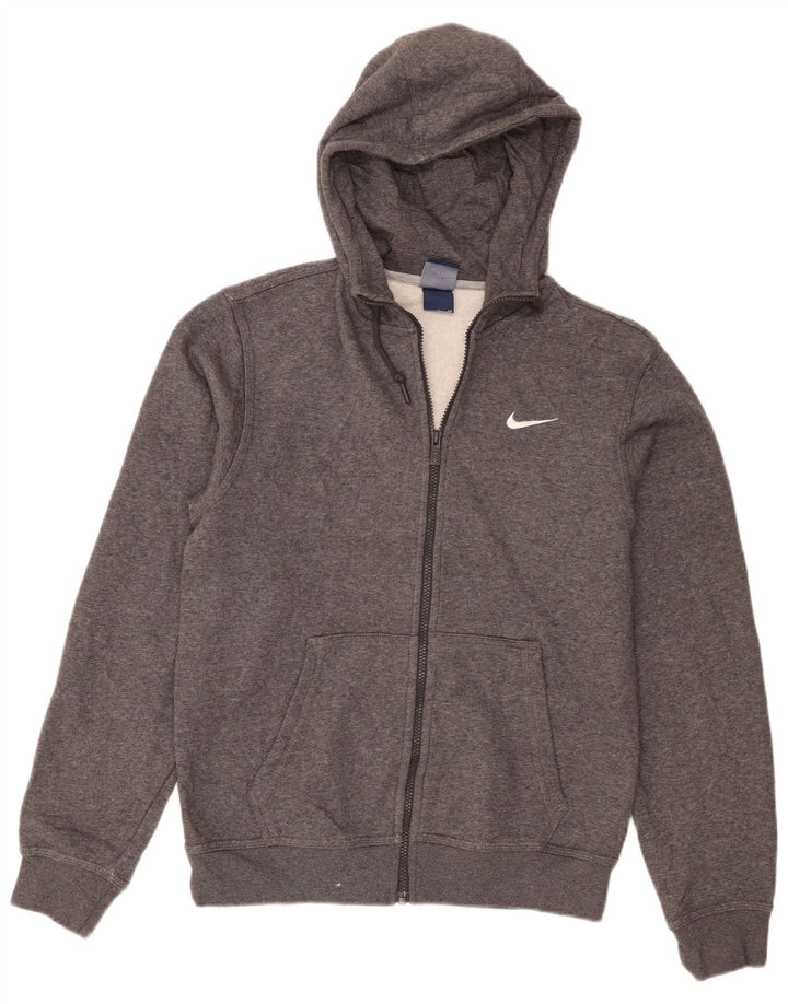 Nike Mens Zip Hoodie Sweater Small Grey Flecked Cotton
