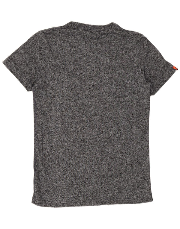 Superdry Mens Graphic T-Shirt Top Small Navy Blue Flecked Cotton