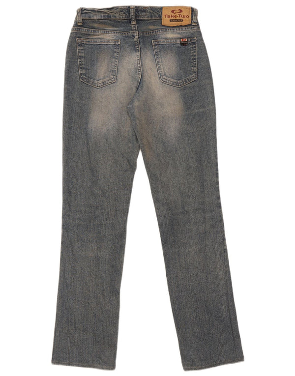 Nehmen Sie zwei gerade Jeans für Damen, Größe 27, W27, L30, blaue Baumwolle