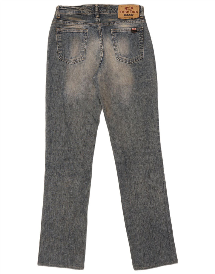 Nehmen Sie zwei gerade Jeans für Damen, Größe 27, W27, L30, blaue Baumwolle