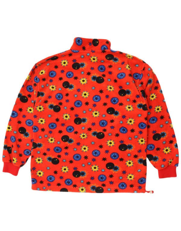 Suéter masculino de lã com zíper e gola grande da Conte of Florence em poliéster floral vermelho