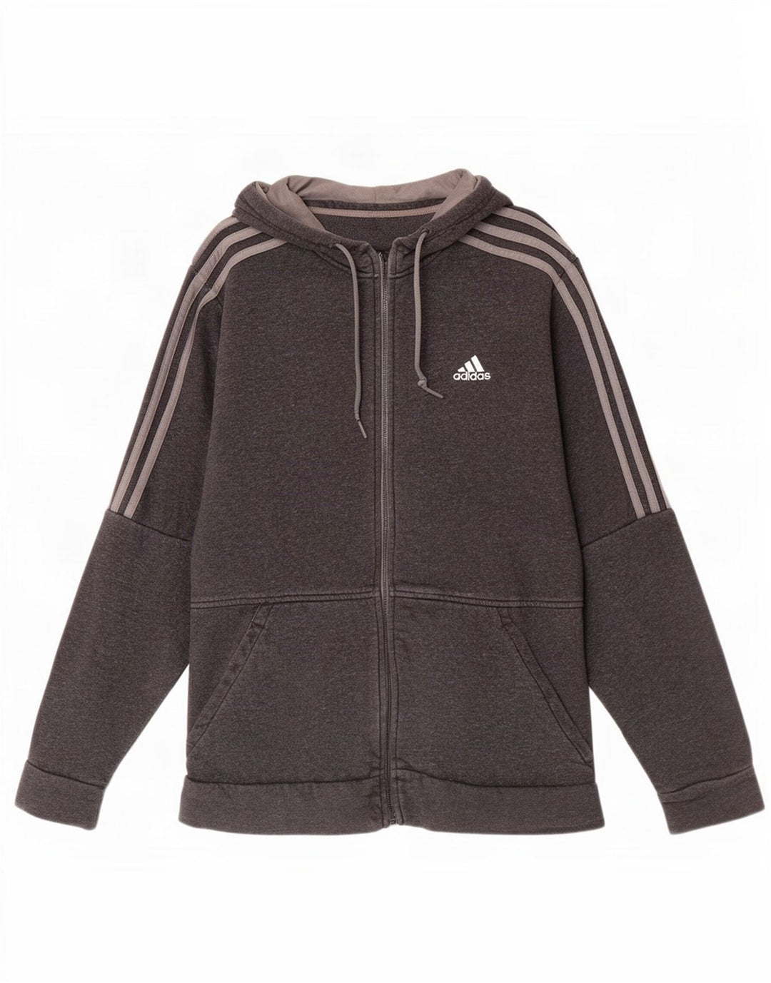 Adidas Hættetrøje med lynlås til mænd mellemgrå bomuld