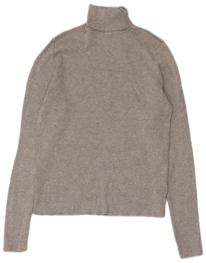 Marks & Spencer Womens Roll Neck Jumper Sweater UK 14 Medium Grey Viscose