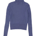 Zara Womens Crop Roll Neck Jumper Sweater UK 12 Medium Purple