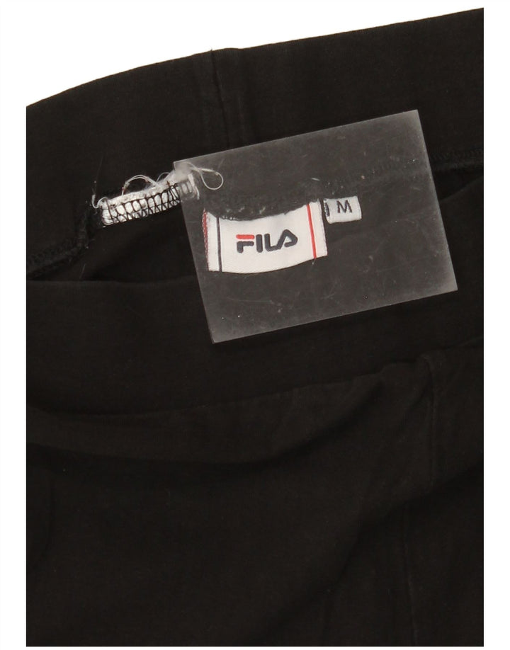 FILA Womens Graphic Leggings UK 14 Medium Black