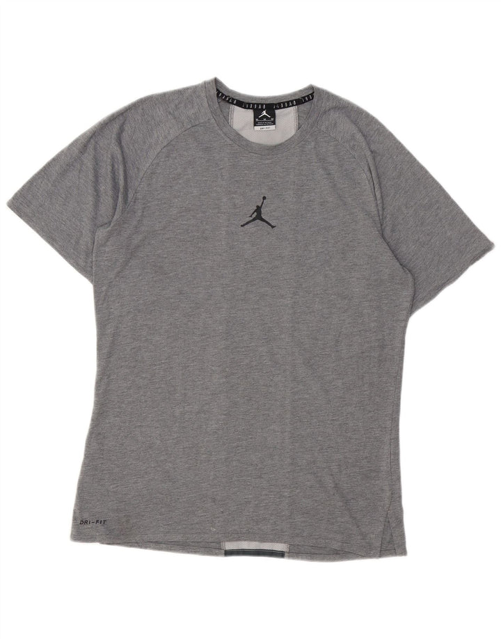 T-shirt grafica da uomo Jordan Top grigio medio color block