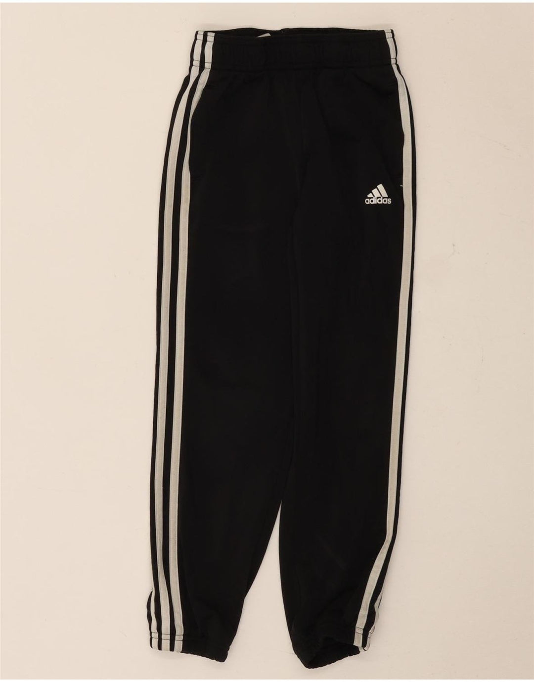 ADIDAS Boys Tracksuit Trousers Joggers 7-8 Years  Black Polyester