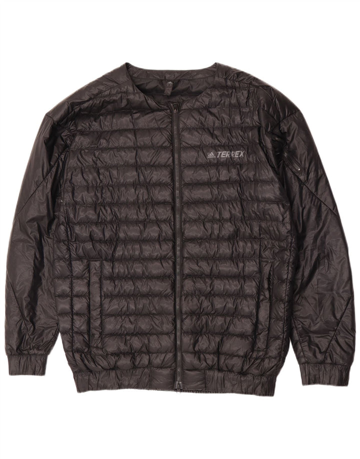 Adidas Chaqueta acolchada para hombre UK 38 Medium Black Nylon