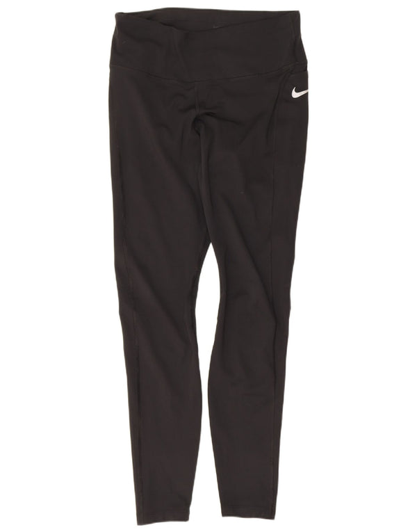Nike Damen Dri Fit Leggings UK 12 Medium Schwarz Polyester