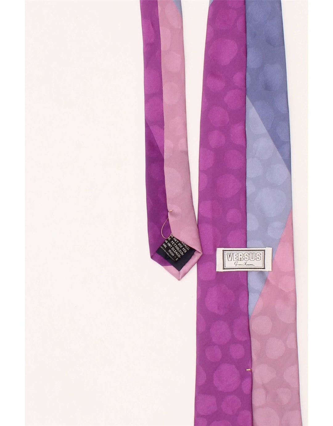 Versus By Gianni Versace Mens Tie One Size Purple Colourblock Silk Designer