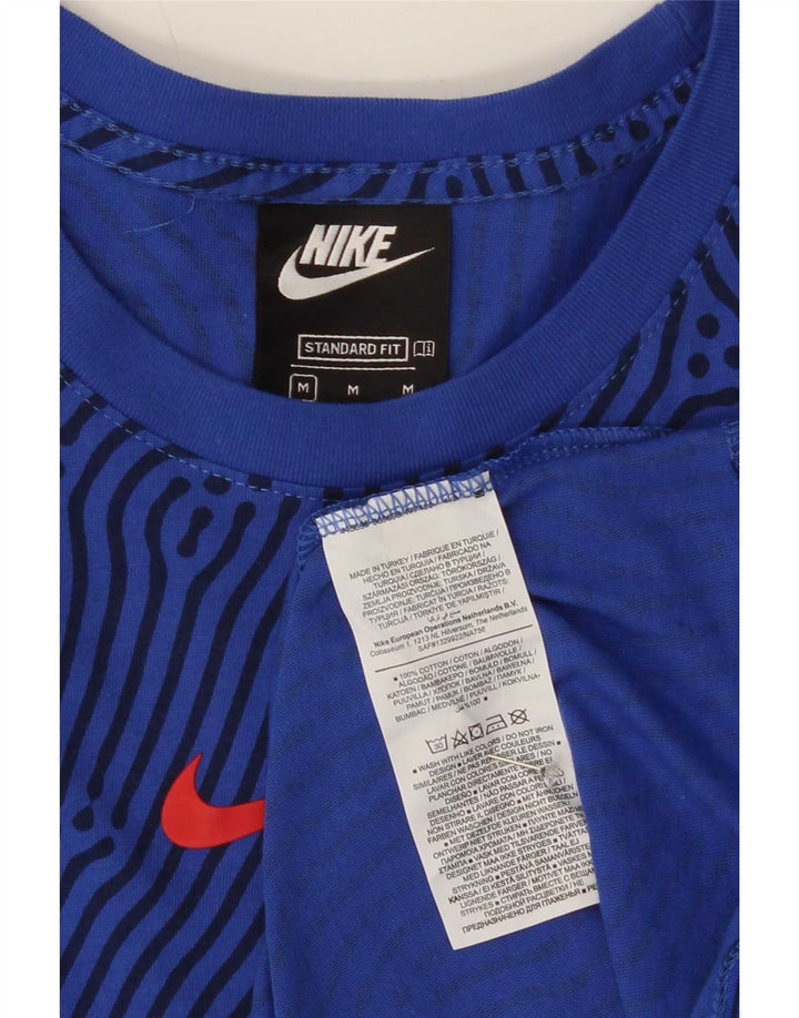Nike Herren-T-Shirt mit Standard-Passform, mittelblaue geometrische Baumwolle