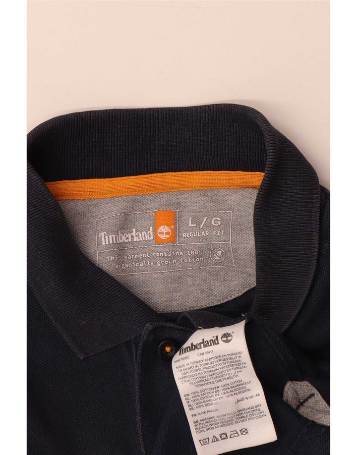 Timberland Mens Polo Shirt Large Navy Blue Cotton