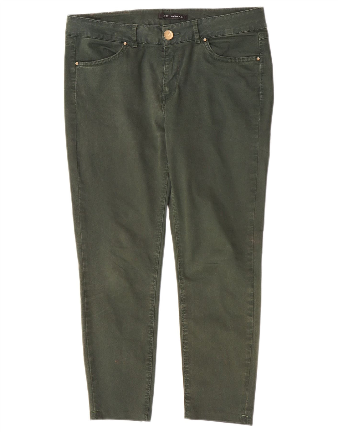 Zara Jean slim court pour femme EU 40 Medium W30 L24 Vert