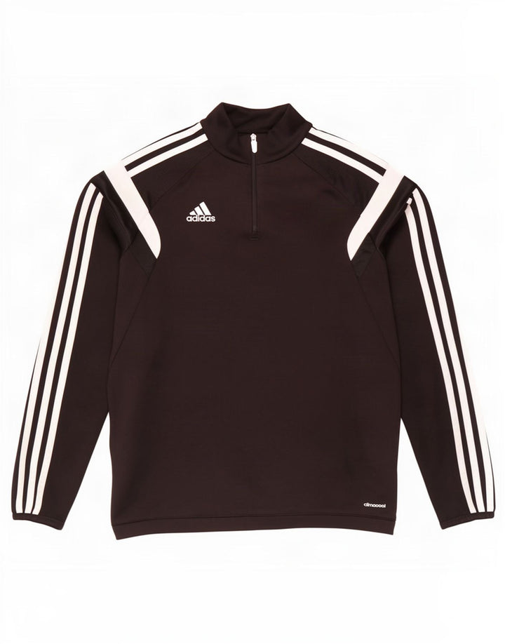 Adidas Boys Climacool Zip Neck Pullover Tracksuit Top 11-12 Years Black