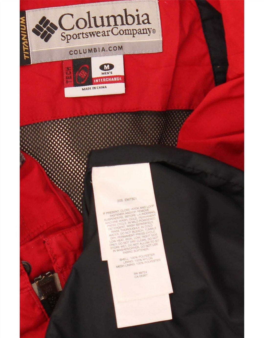 Columbia Mens Titanium Hooded Rain Jacket UK 38 Medium Red Polyester