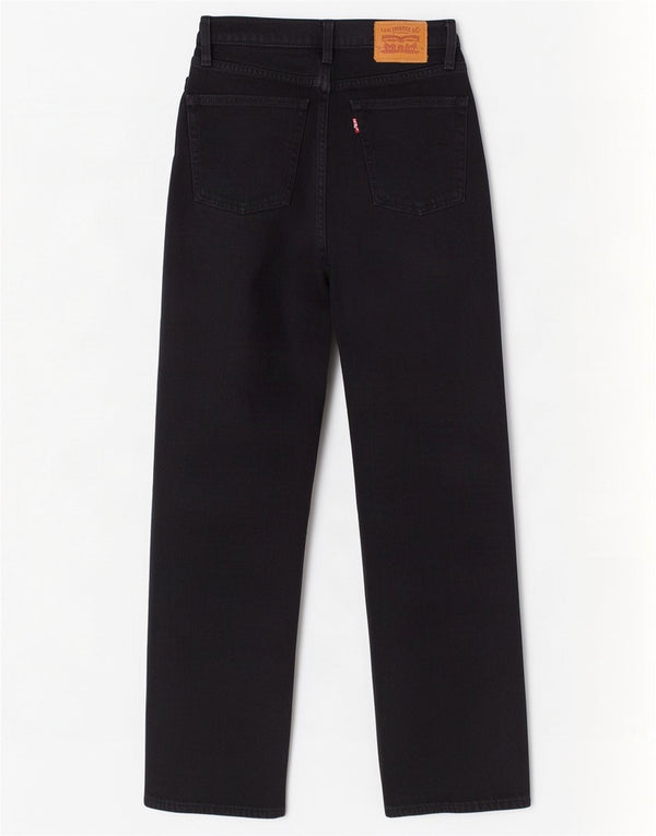 Levi's Damen Ribcage Straight Jeans W24 L27 Schwarze Baumwolle