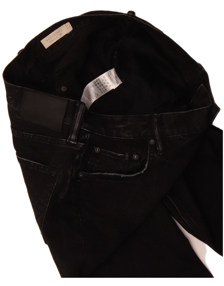 ALL SAINTS Herren-Zigaretten-Cropped-Jeans, W33, L24, schwarze Baumwolle