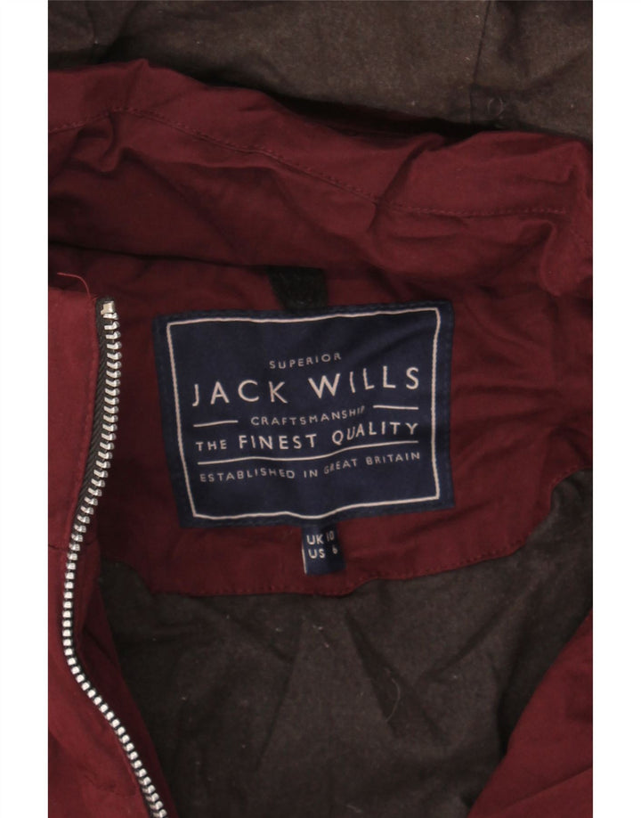 JACK WILLS Womens Oversized Hooded Padded Jacket UK 10 Small  Burgundy Vintage Jack Wills and Second-Hand Jack Wills from Messina Hembry 