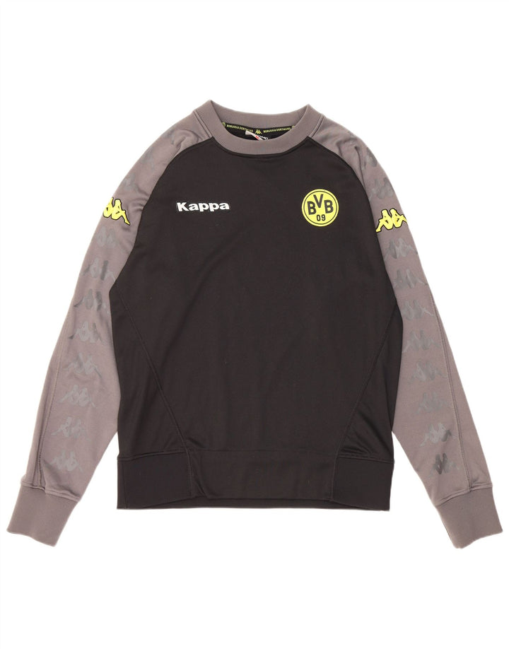 Męska bluza Kappa BVB Dortmund z grafiką, średnio czarna, z blokami kolorów