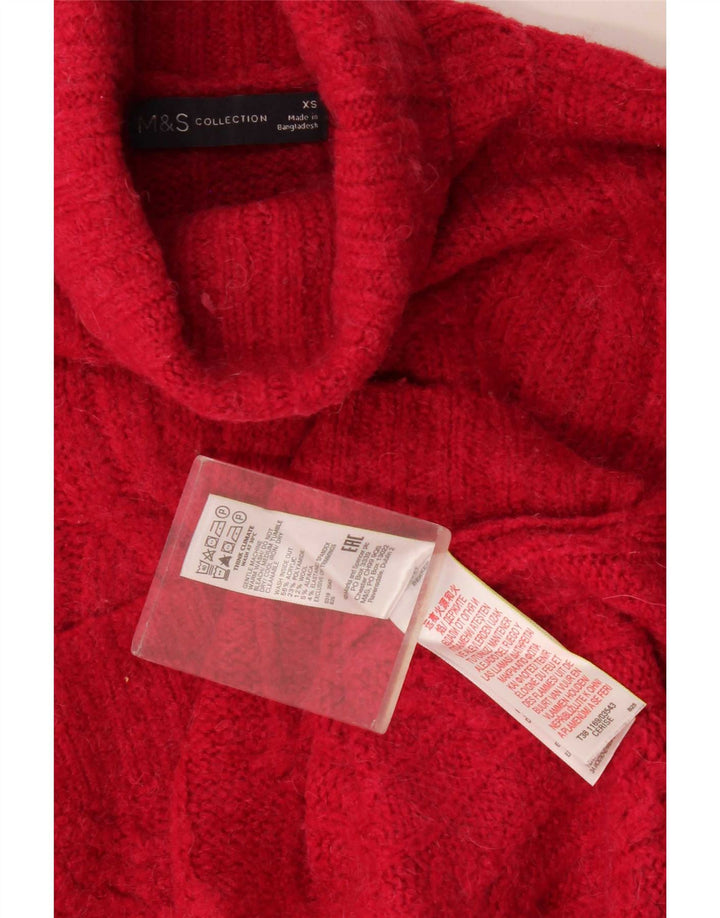 Marks & Spencer Damen-Pullover, übergroß, Rollkragenpullover, Gr. 6, XS, Rot